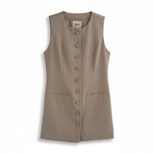 Abercrombie & Fitch Women’s Taupe Buttoned Mini Dress